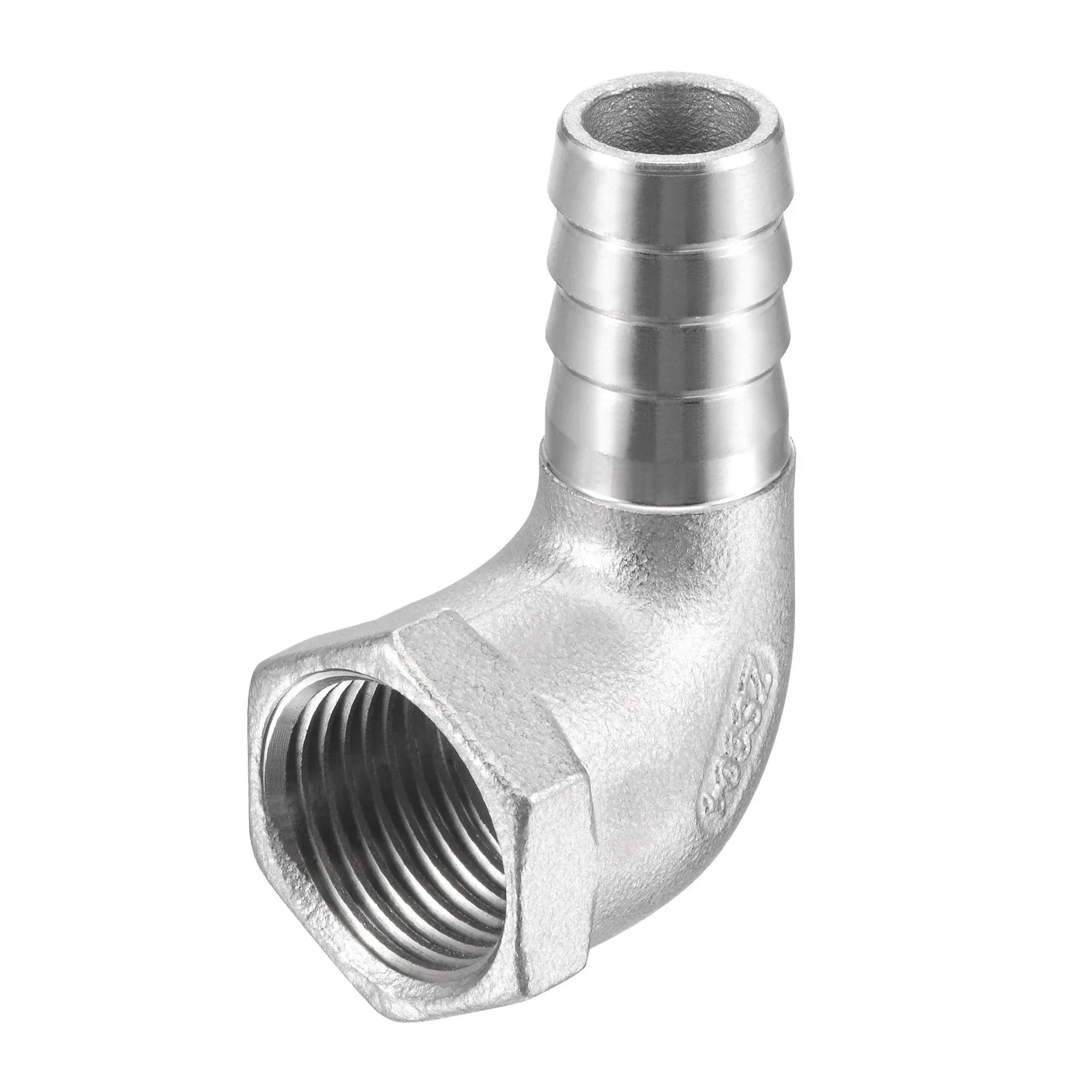 304 Stainless Steel Hose Barb Fitting Elbow, 15mm Barbed x 1/2" NPT Female Pipe ...