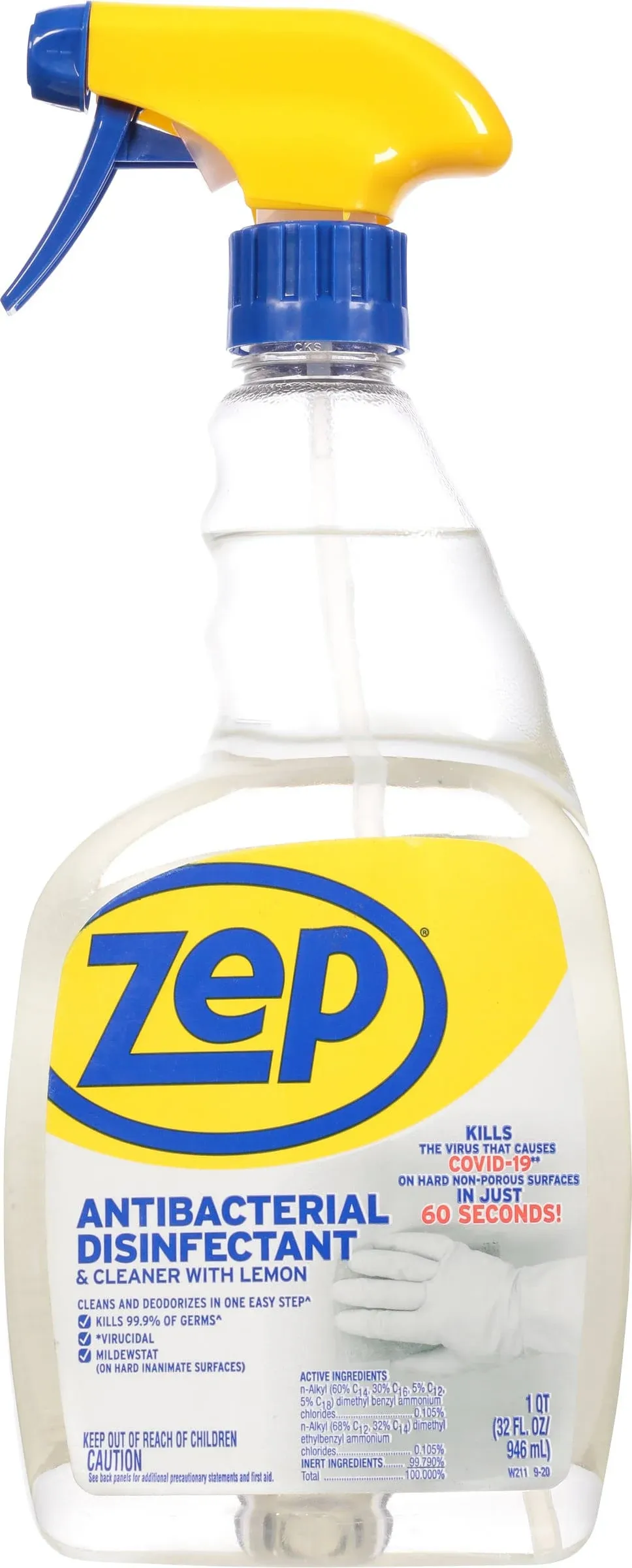 Zep 32 oz. Disinfectant Cleaner Antibacterial with Lemon