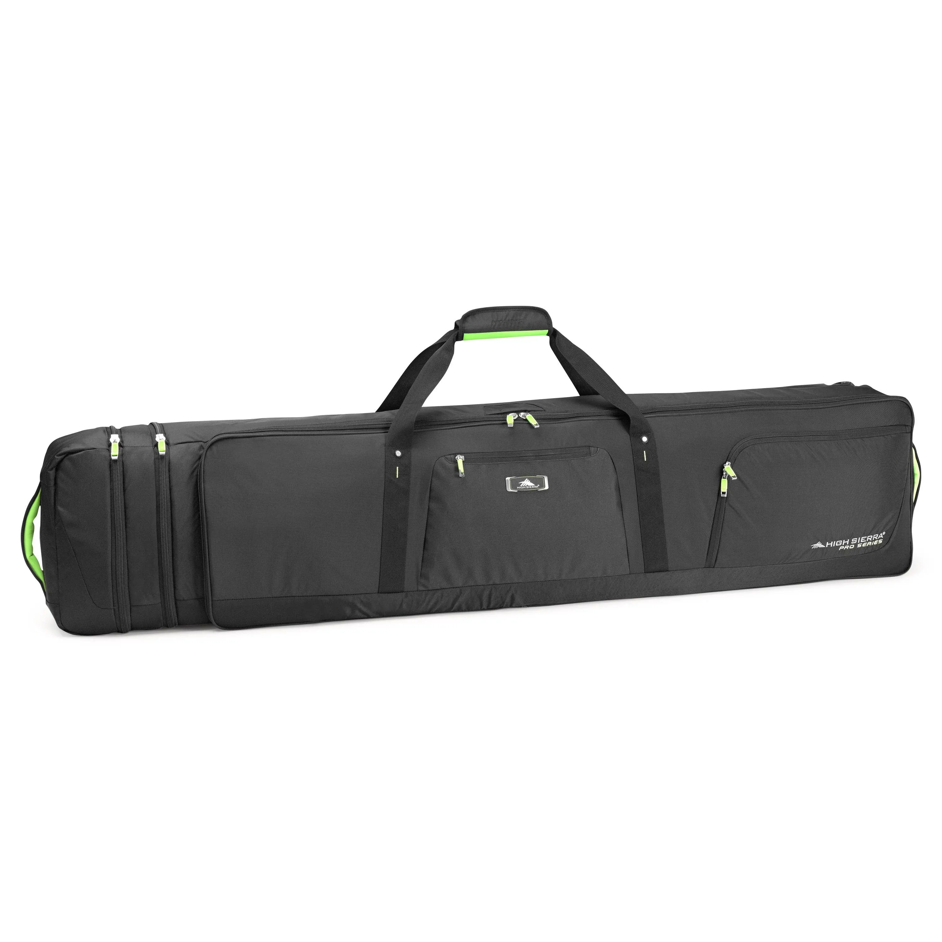 NEW • High Sierra Adjustable Wheeled Ski/Snowboard Bag • Black/Zest