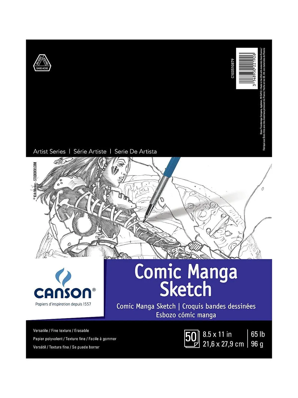 Canson Fanboy Comic-Manga Sketch Pad - 8 1/2" x 11", 50 Sheets