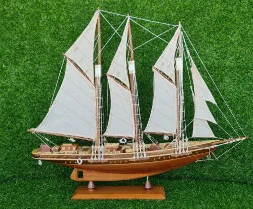 Atlantic Yacht Wooden Model Ship 24" Pond Yacht Sailboat American Wood Model Boat ...