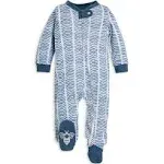 Watercolor Chevron Organic Baby Footed Sleep & Play