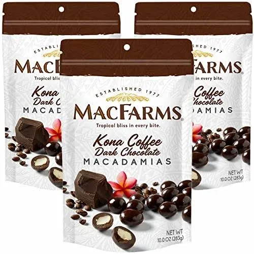 Macfarms Macadamias, Dark Chocolate, Kona Coffee - 10.0 oz