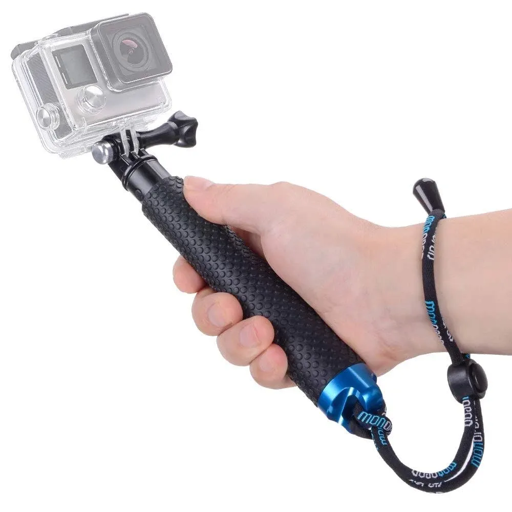 19In Waterproof Hand Grip Adjustable Extension Selfie Stick Handheld Monopod New