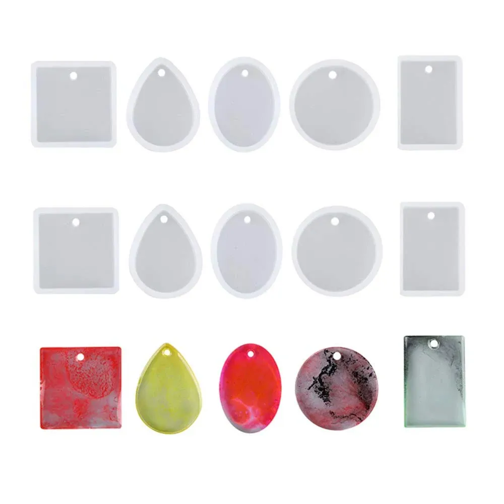 Daimay Jewelry Casting Molds Silicone Pendant Mold Resin Molds 10 Packs 5 Styles