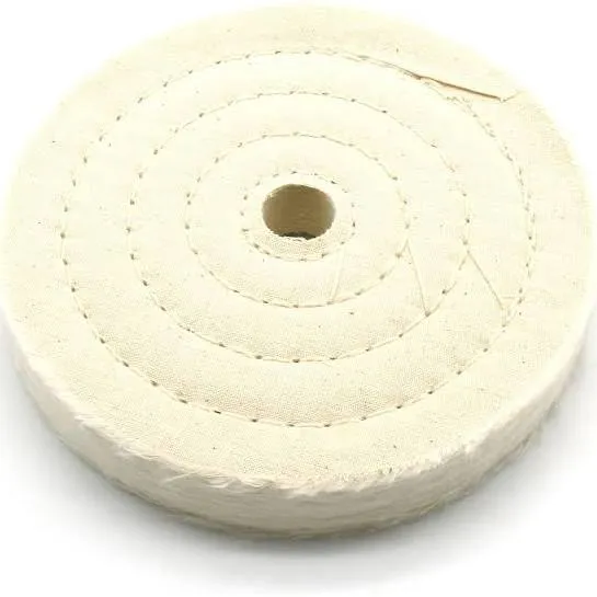 TEMO 6 inch 3/4 inch Center Hole 80 Ply Spiral Sewn Buffing and Polishing Wheel ...