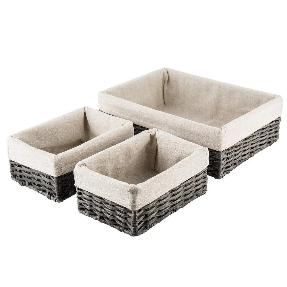 Hosroome Handmade Wicker Storage Baskets Set Shelf Baskets Woven Decorative Home ...