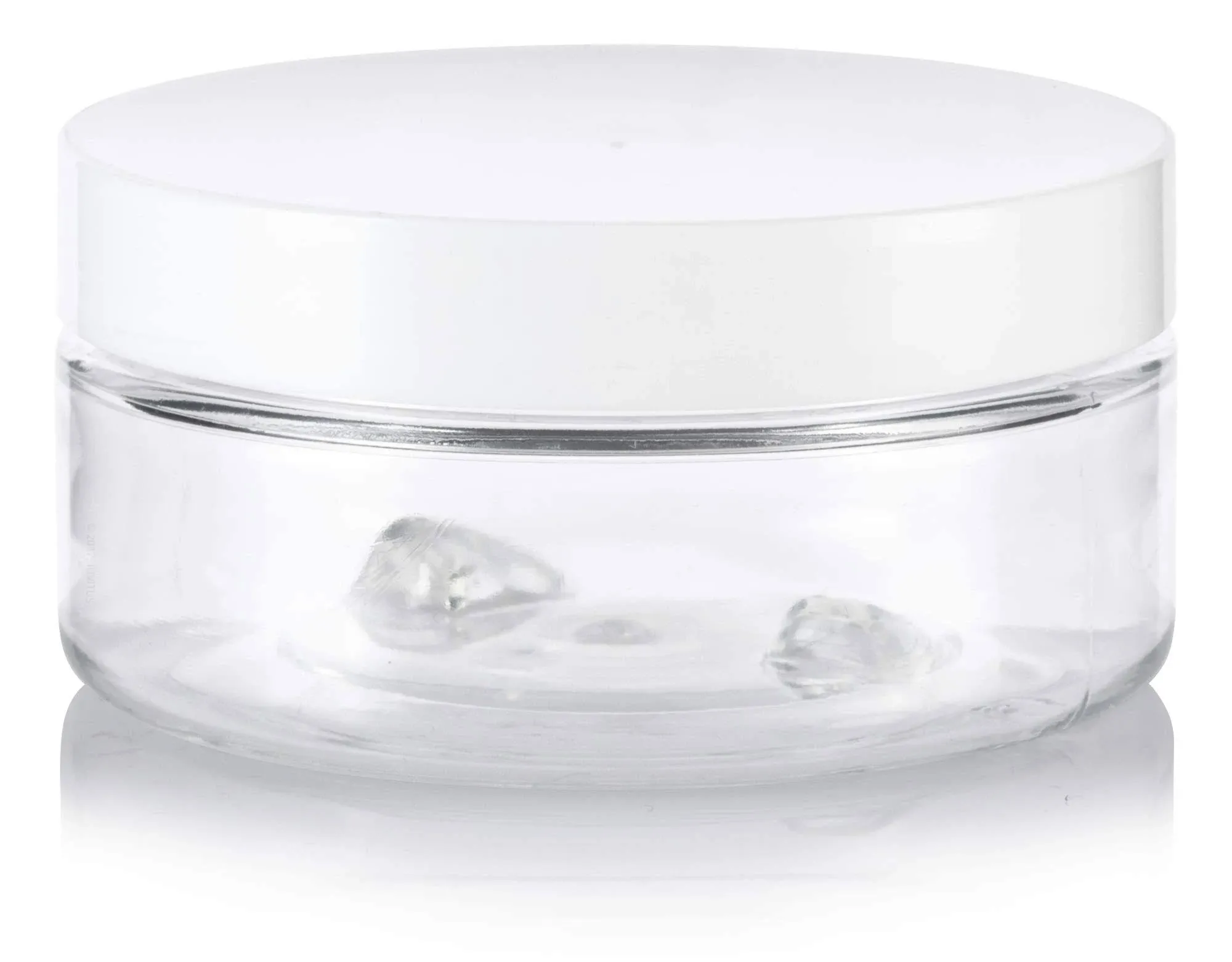 Clear Plastic Low Profile Jar with White Foam Lined Lid ( 12 Pack)