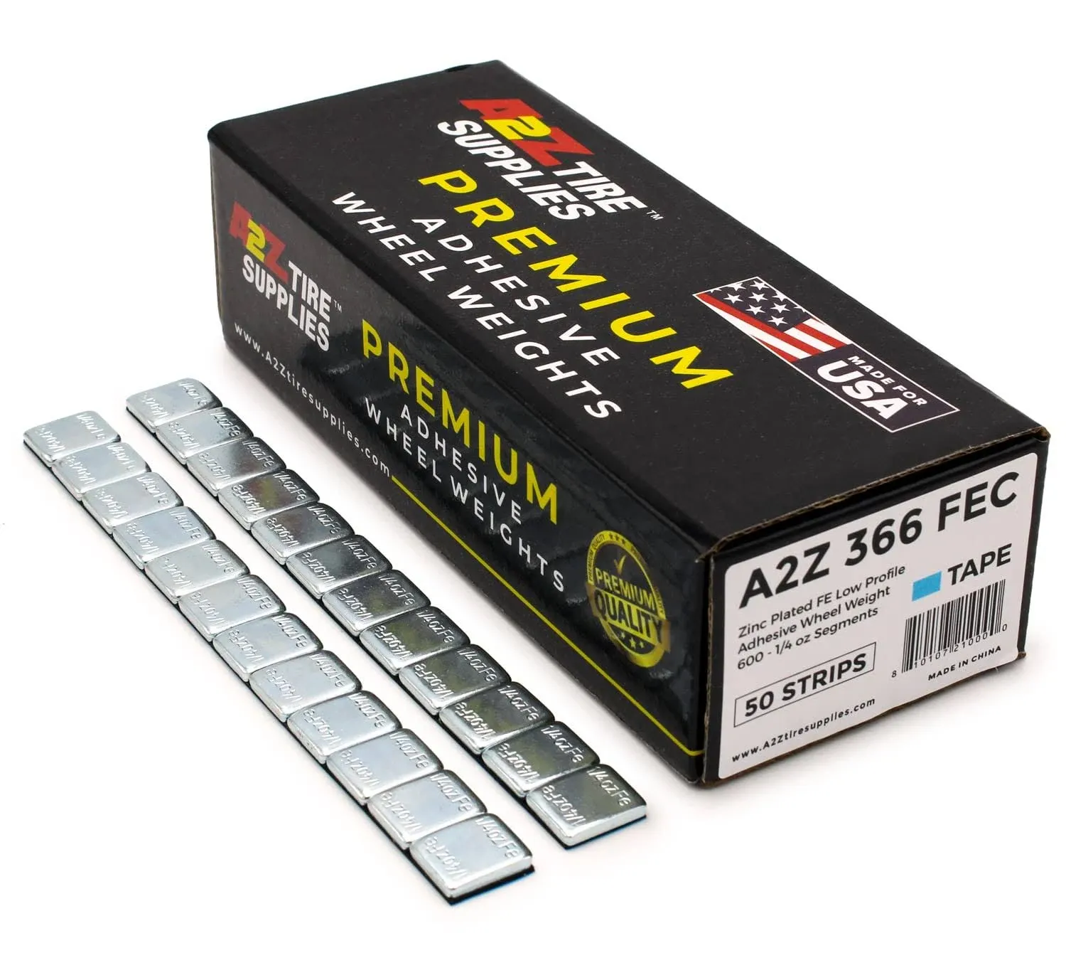 A2Z 600 Pieces Zinc Adhesive wheel weight, 3 oz 50 strips,Precut 0.25 oz