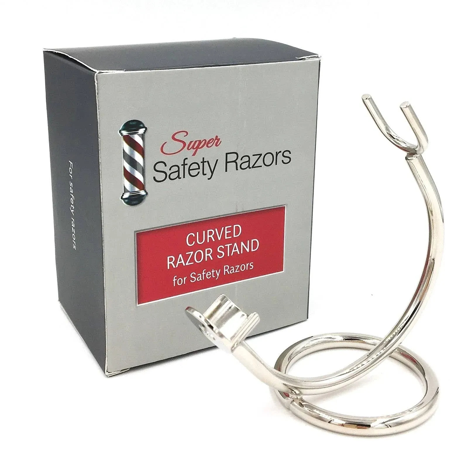 Curved Chrome Razor Stand for Safety Razors - Fits All Razors with Handle Lengths ...