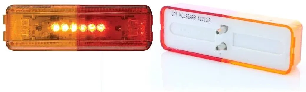 Optronics LED Dual Red/Amber Fender Light #MCL65ARB