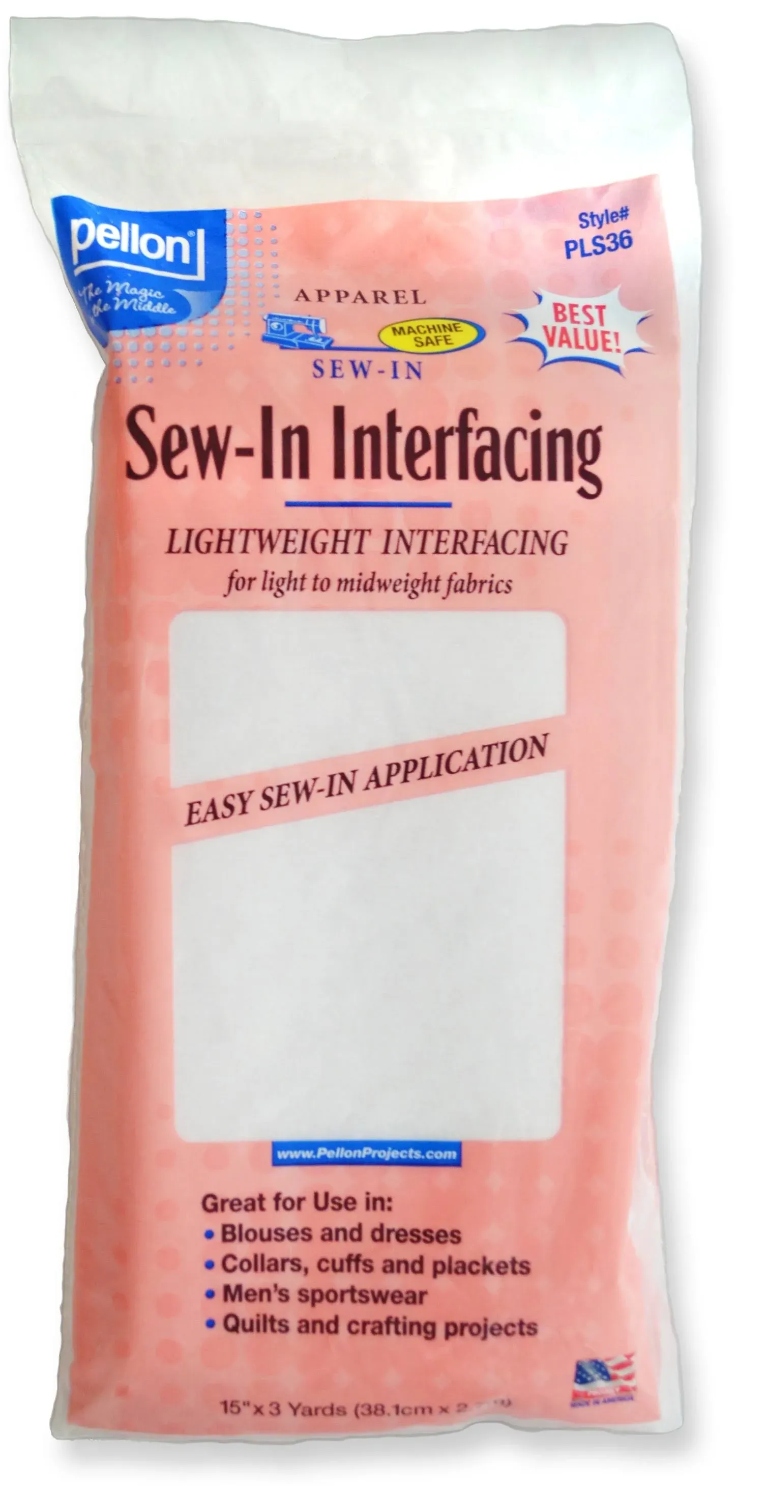 Pellon Lightweight Sew-In Interfacing (PLS36)