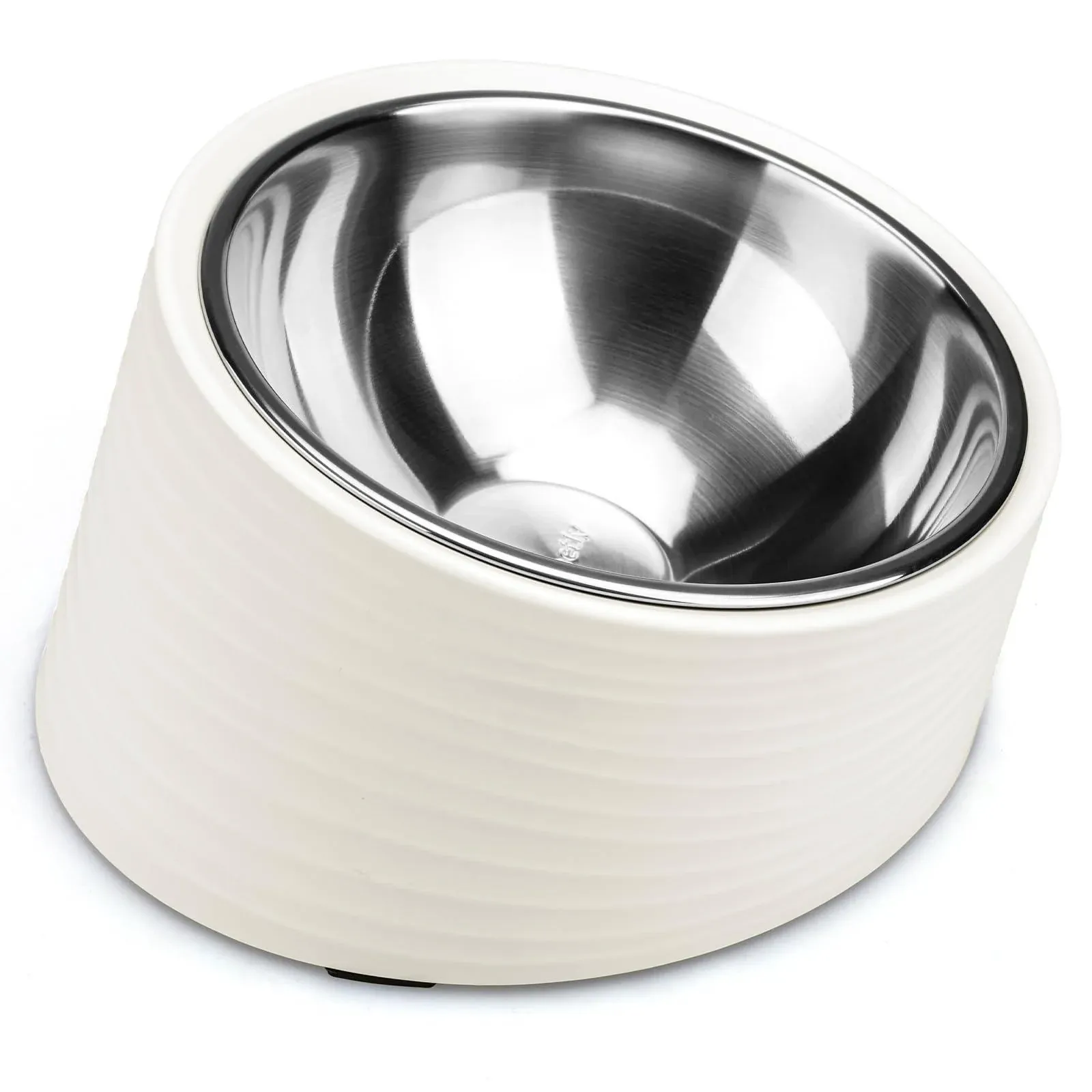 Uppetly Tilted Angle Dog Bowl, 15° Slanted Stainless Steel Dog Cat Food Bowl, Non ...