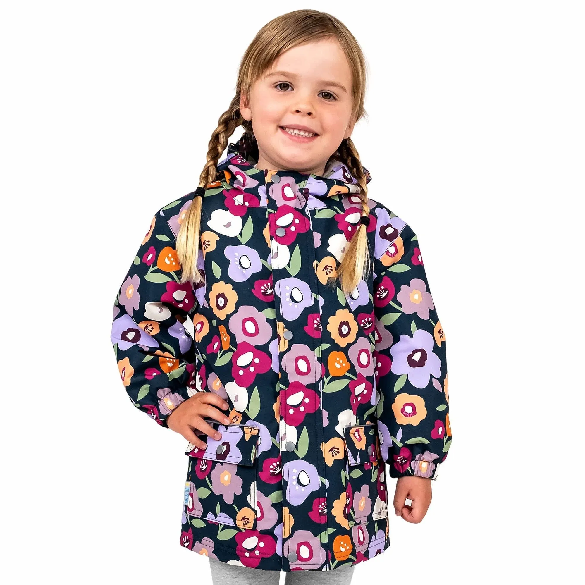 Jan & Jul Kids' Cozy-Dry Waterproof Rain Jacket with Fleece Lining