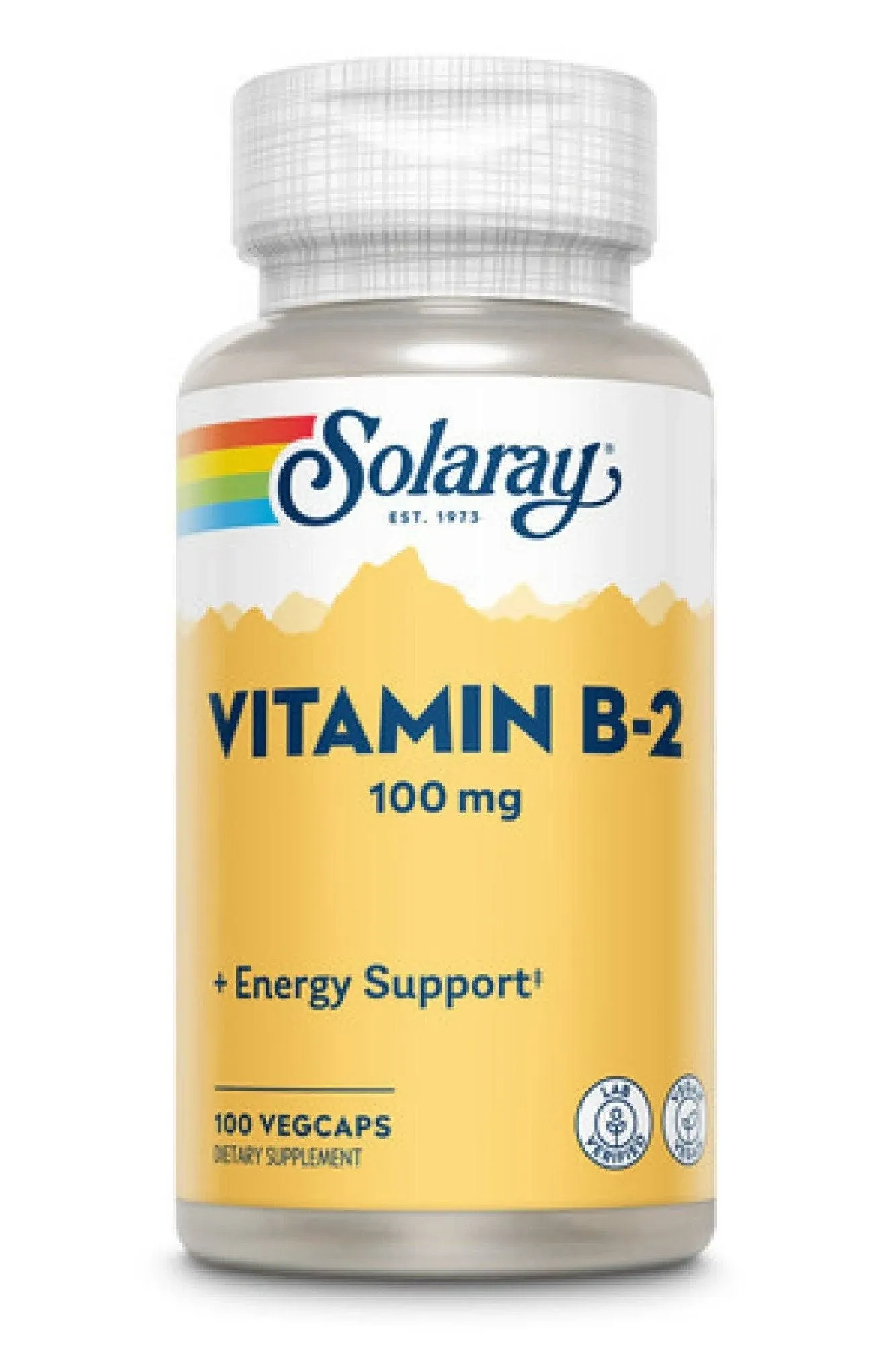 Solaray Vitamin B-2 Riboflavin 100 mg with Aloe Vera | Healthy Energy Metabolism, Skin, Hair & Nails | 100 CT