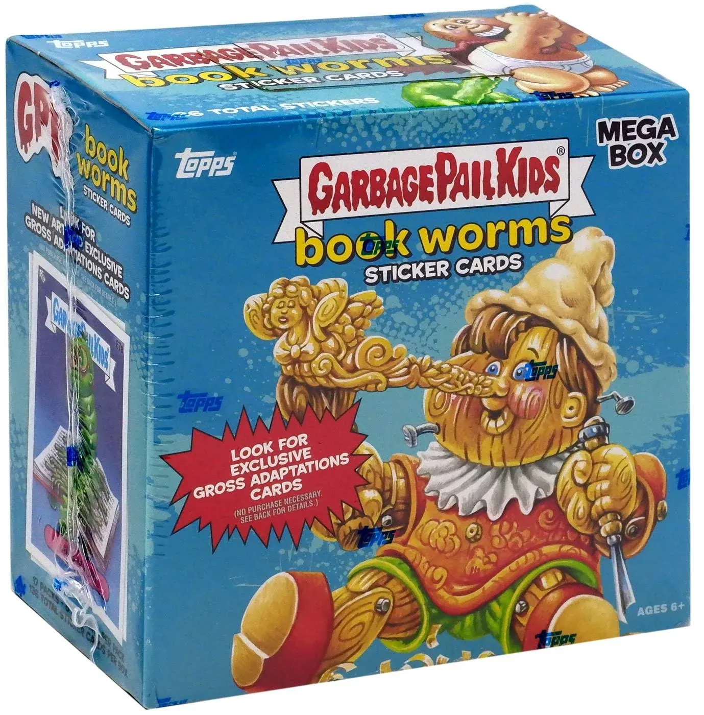 Garbage Pail Kids Book Worms Sticker Cards Mega Box Topps New Sealed