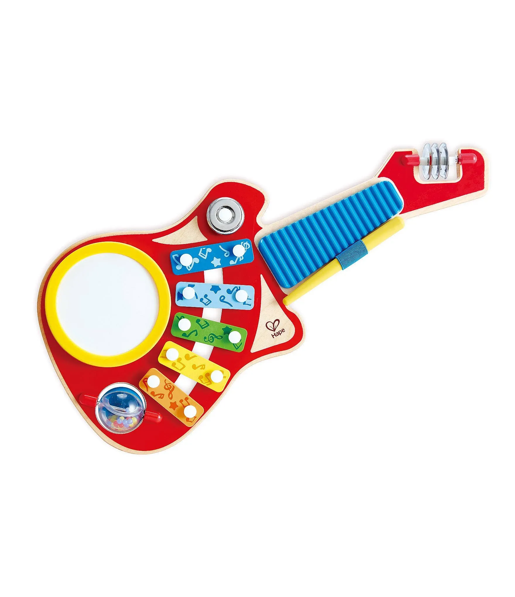 Hape 6-in-1 Music Maker | Colorful 6 Instrument Guitar Shaped Musical Toy