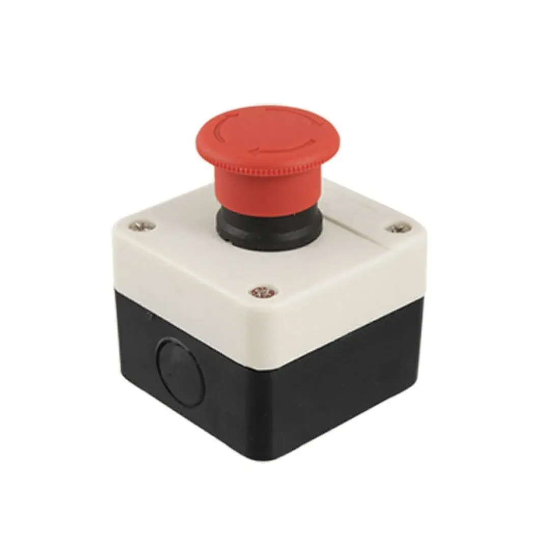 Red Sign Mushroom Emergency Stop Push Button Switch Station 1 NC 10A 600V