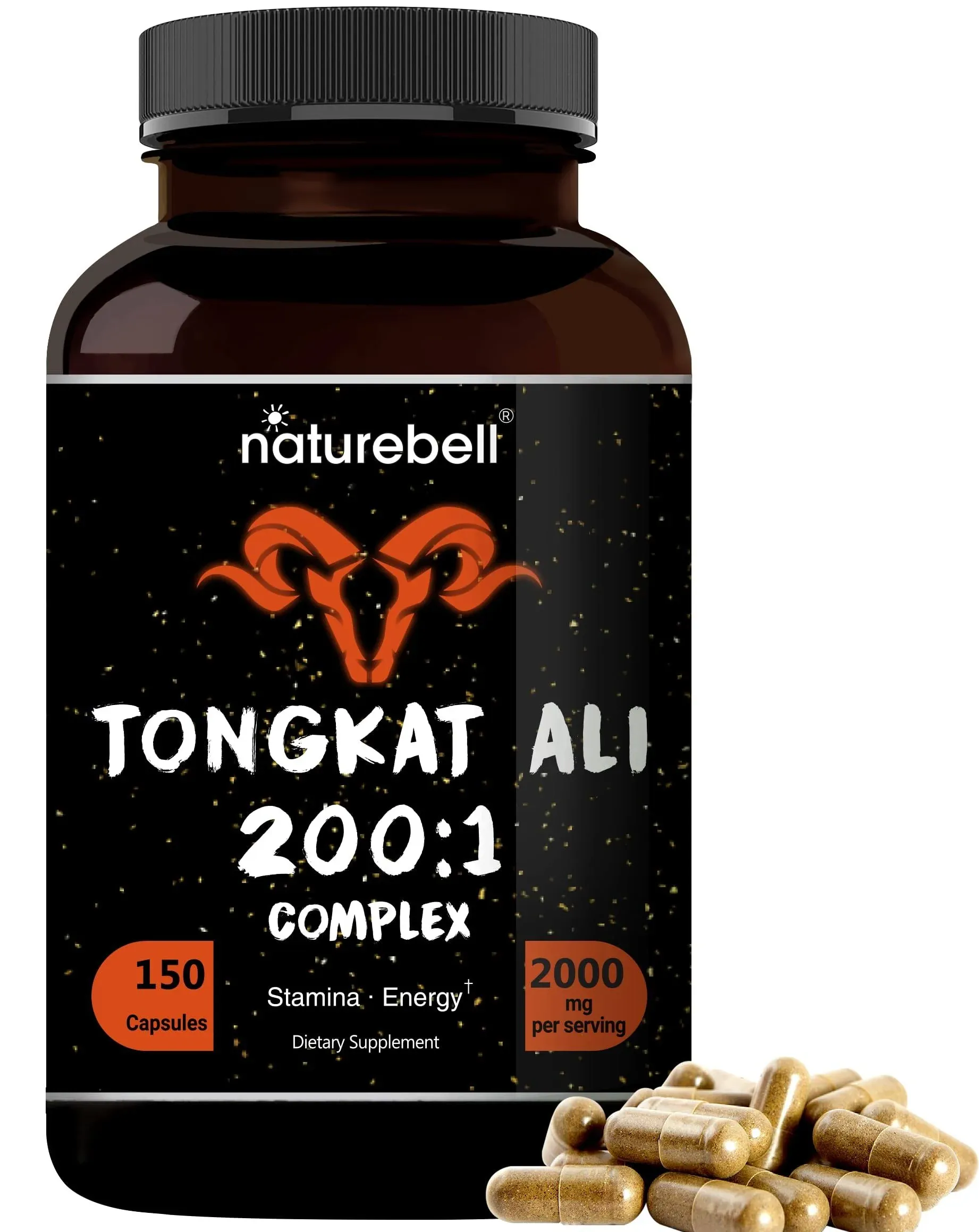 Tongkatt Ali 200:1 Extract for Men 2000mg Per Serving For Energy &amp; Stamina, 150