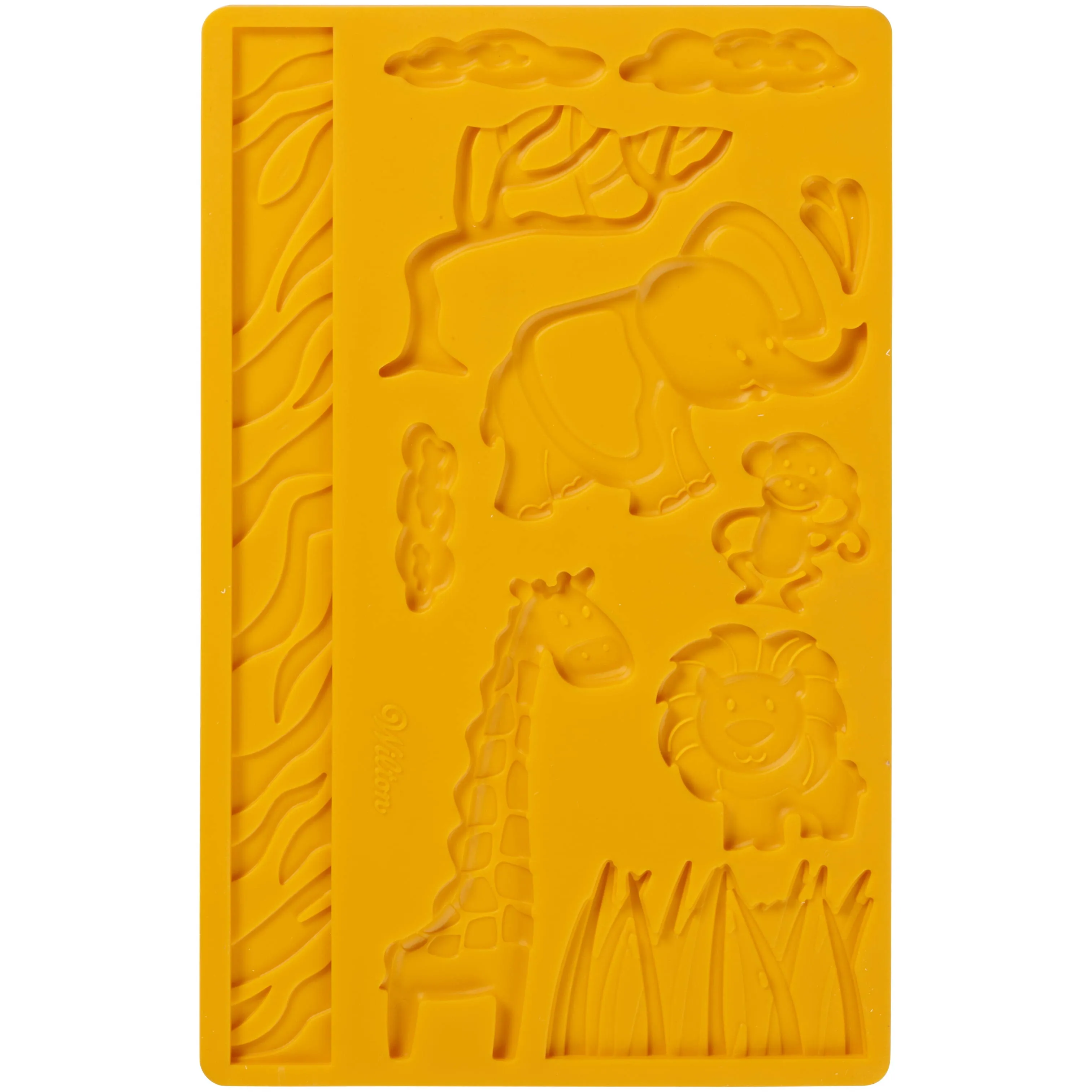 Fondant &amp; Gum Paste Silicone Mold 5&#034;X7.75&#034;-Jungl<wbr/>e Animals, W2558