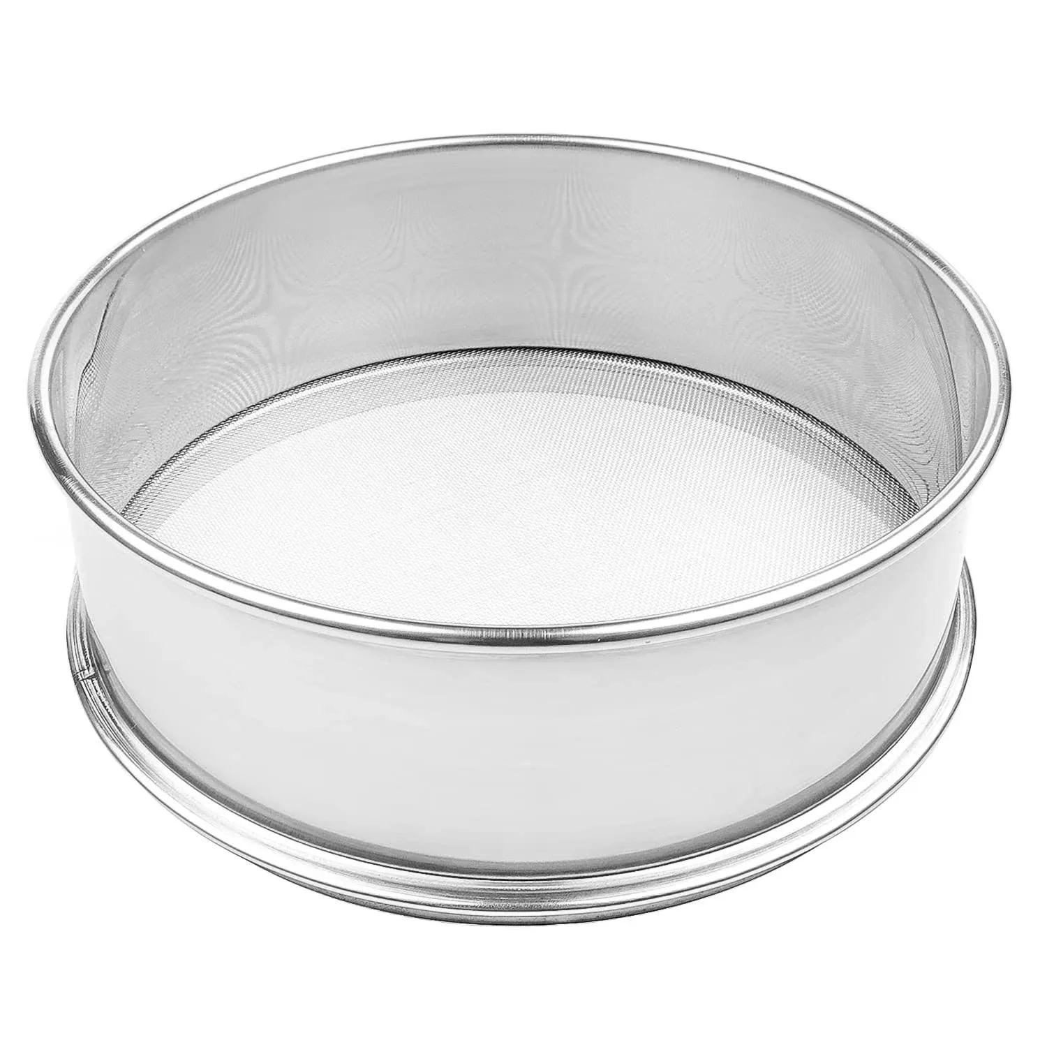 Vollum Stainless Steel Flour Sifter (14" Diameter x 2.88" High; Mesh-Hole Size 0 ...