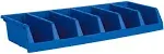 Akro-Mils 30312 System Bin Six Compartment Shelf Storage Bin Unit, (33-Inch x 12-Inch x 5-Inch), Blue, (5-Pack)