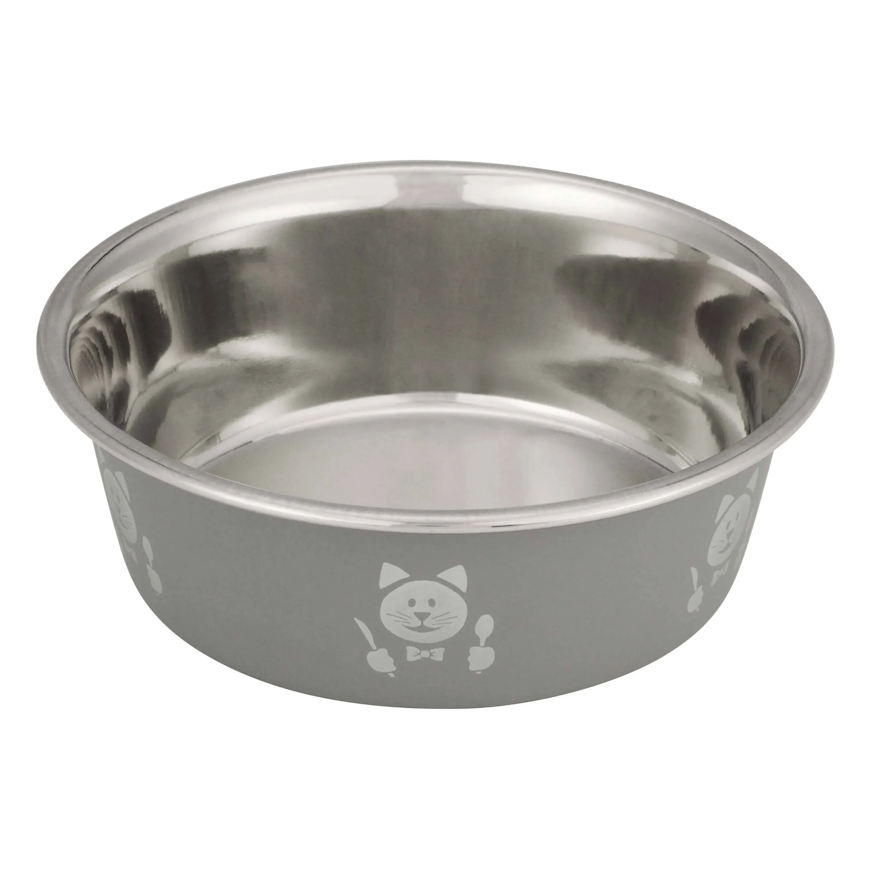 Neater Pets Hungry Bowls - Pet Food or Water Bowl, Grey with Stainless Steel Interior (Cat - 16 Oz.)