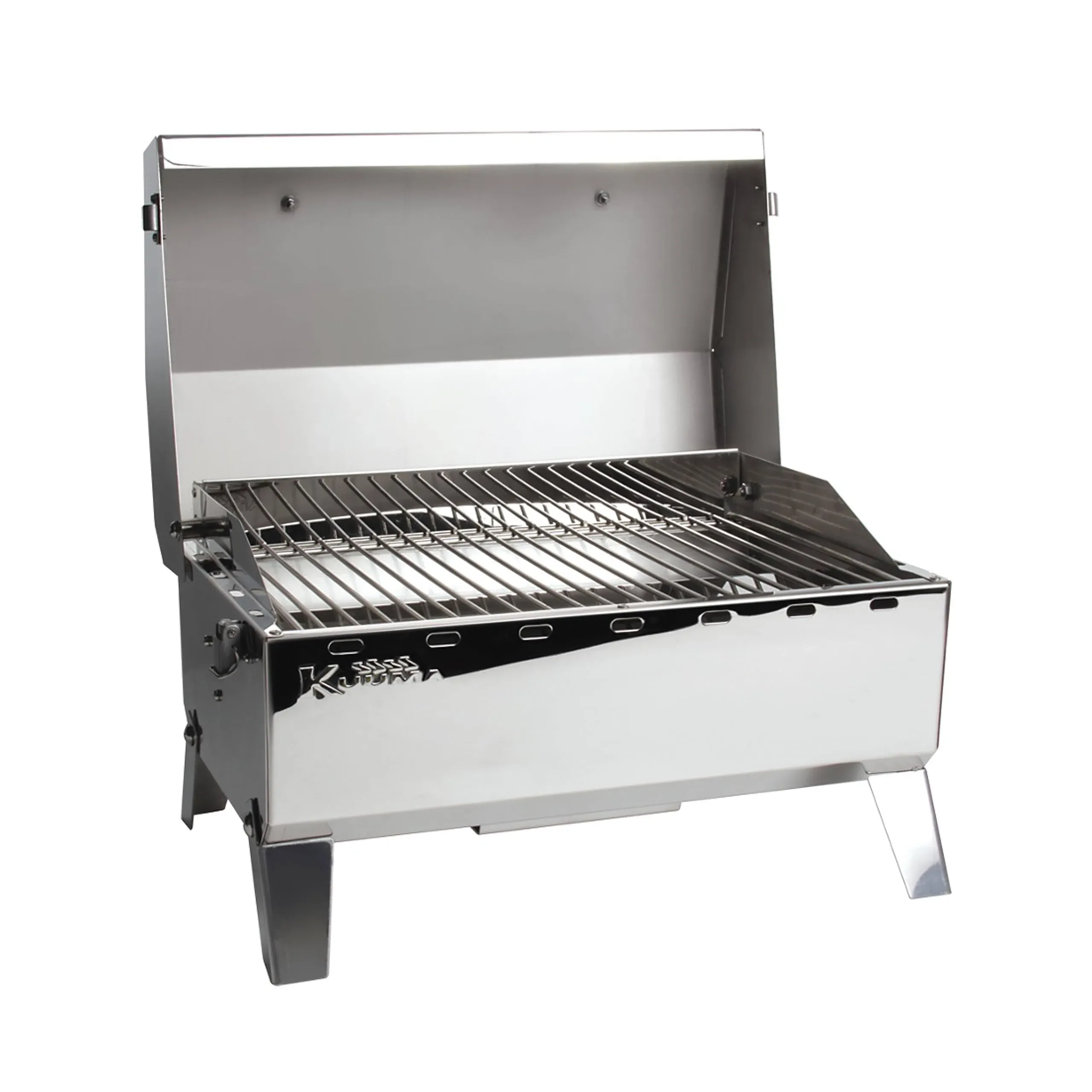 Kuuma Camco Premium Stainless Steel Mountable Gas Grill w/Regulator by Camco -Compact Portable Size Perfect for Boats, Tailgating and More - Stow N Go 125" (58140)