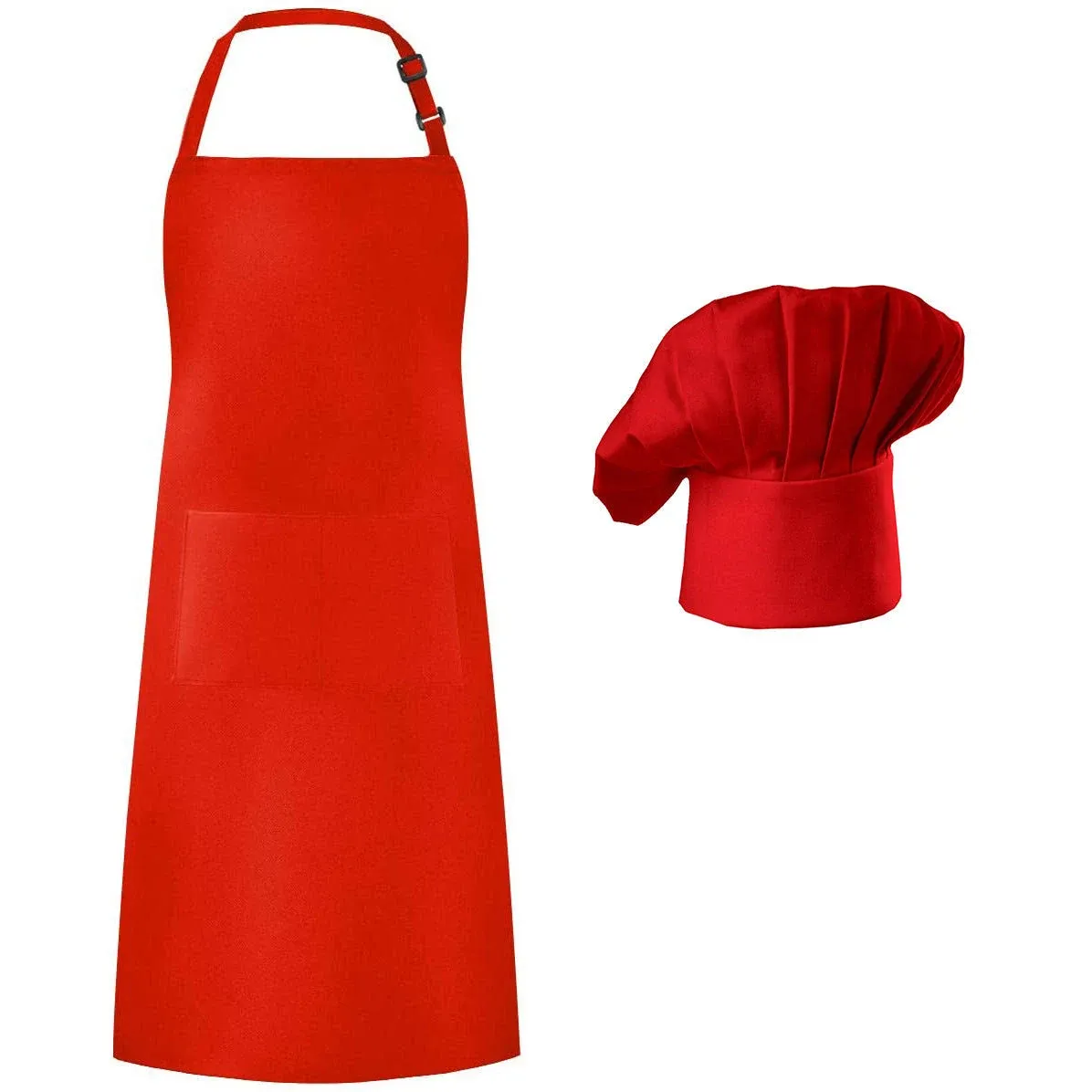 Hyzrz Chef Hat Apron Set, Chef Hat and Kitchen Adult Adjustable Baker Costume Apron for Men and Women