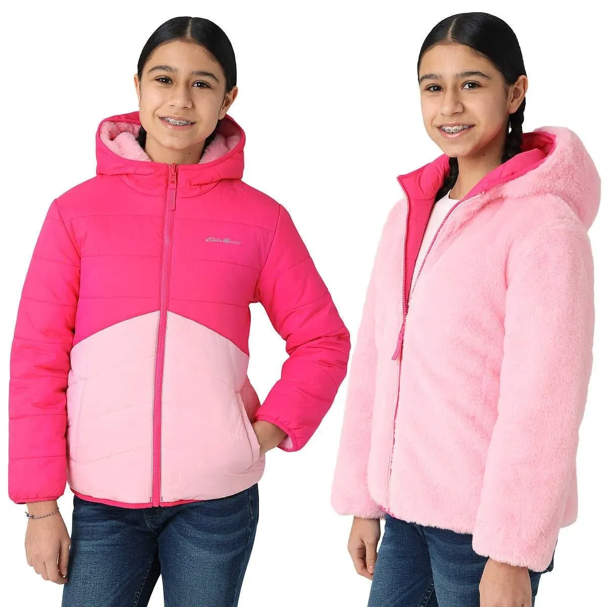 Eddie Bauer Kids Reversible Plush Hoodie Jacket