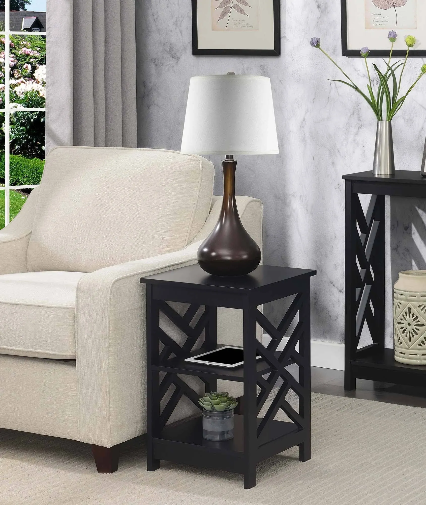 Titan End Table with Shelves - Convenience Concept 203745BL