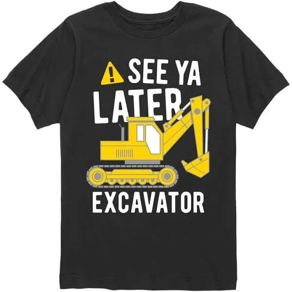 Instant Message - See Ya Later Excavator - Youth Short Sleeve Tee, Kids Unisex ...