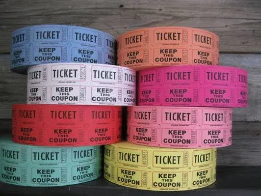 INDIANA TICKET CO. 1,000 Red Raffle Tickets Double Roll, Premium Quality 50/50 Raffle Tickets, Tickets for Events, Carnivals, Door Prizes, Drinks and More