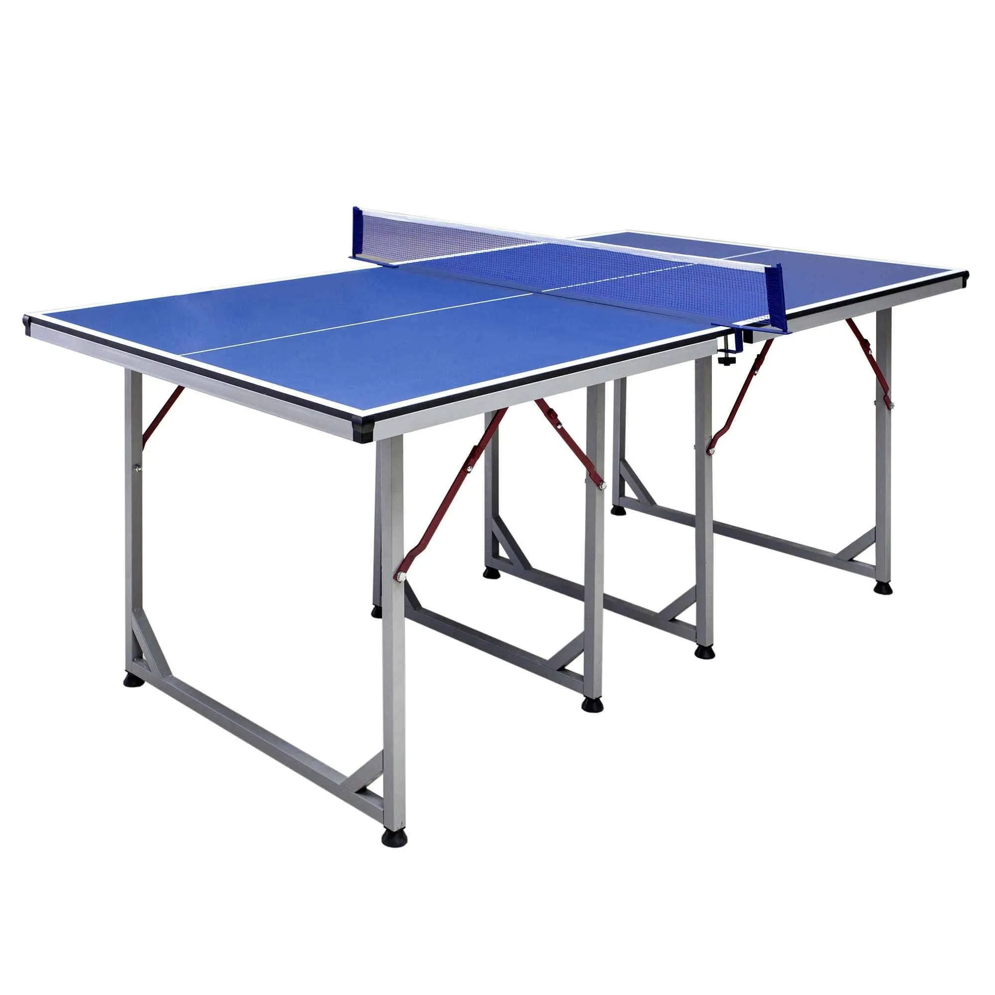 Hathaway Reflex 6-ft Table Tennis / Ping Pong Table with Quick Attach Net, Mid-Sized and Foldable for Small Spaces, Crafted from Engineered Wood and Steel Frame Stands up to the Toughest Competition