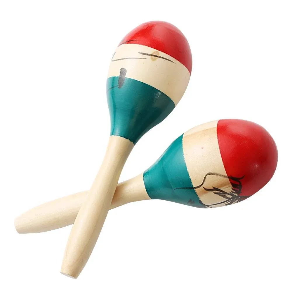 Maracas Large Colorful Wood Rumba Shakers Rattle Hand Percussion of Sand of the 