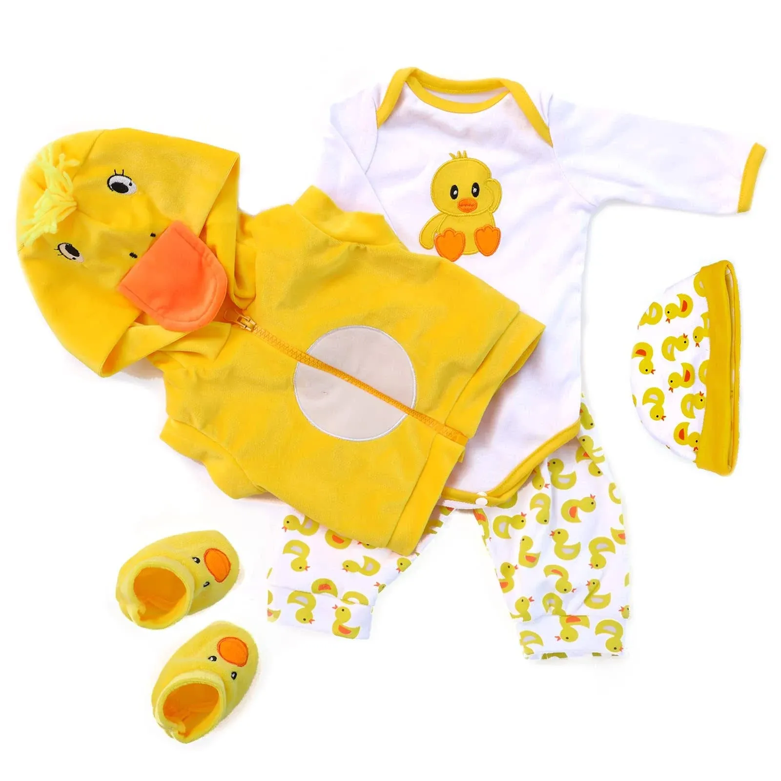 ZIYIUI Reborn Baby Dolls Clothes 22 inch Outfit Accessories Yellow Duck 5pcs Set ...