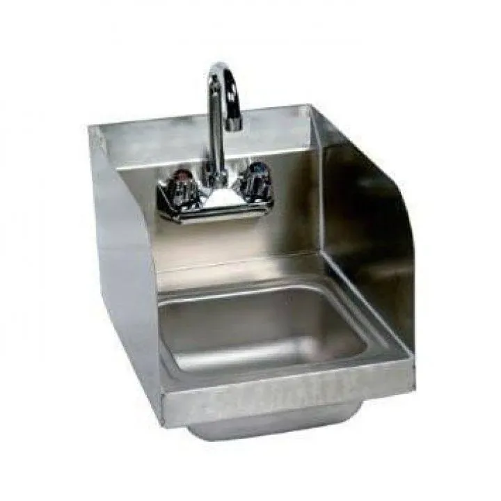 Stainless Steel Hand Sink with Side Splash - NSF - Commercial Equipment 10" X 14"