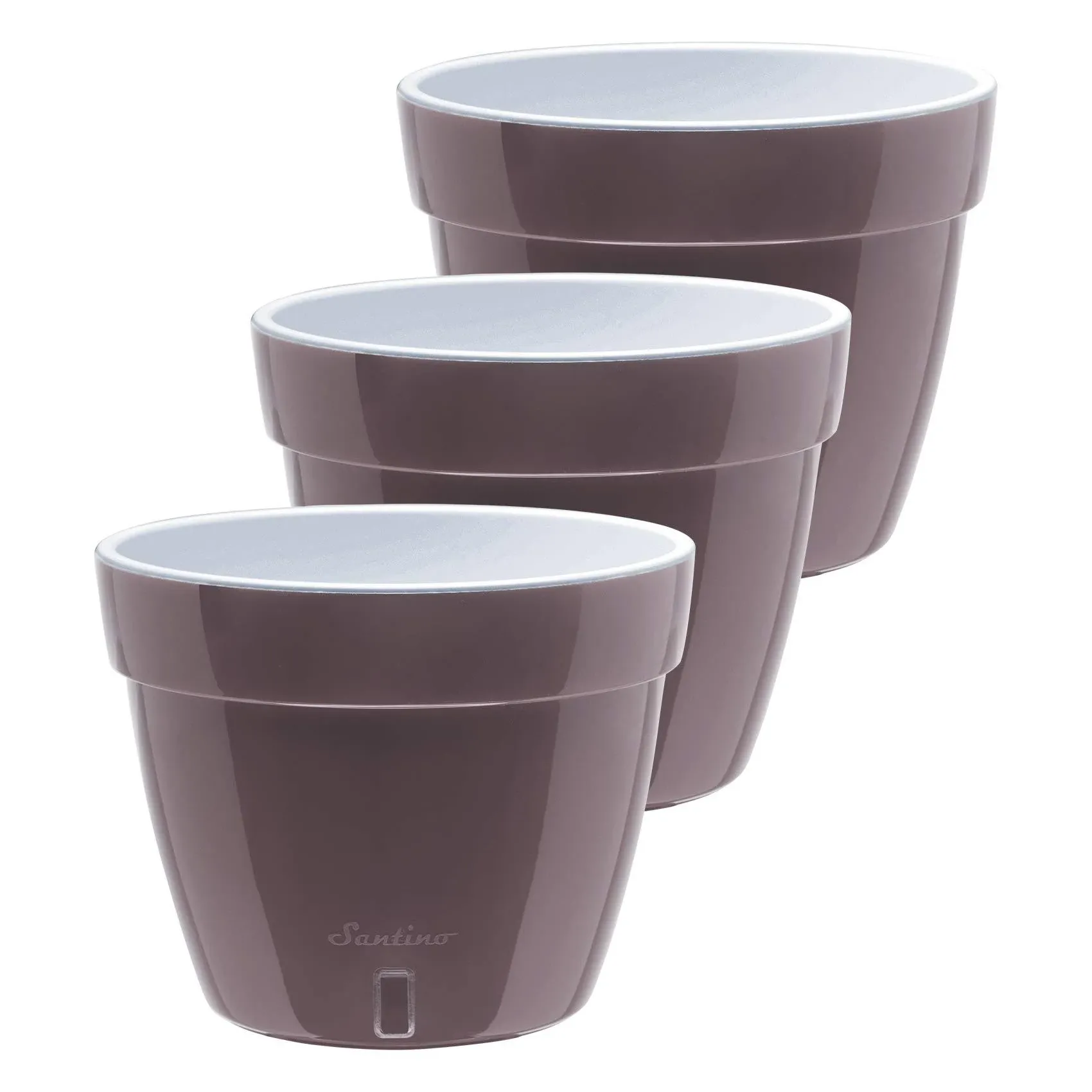 Decopots - 3 Pack - 11.8 inch - Self Watering Planter - Modern Flower Pot with ...