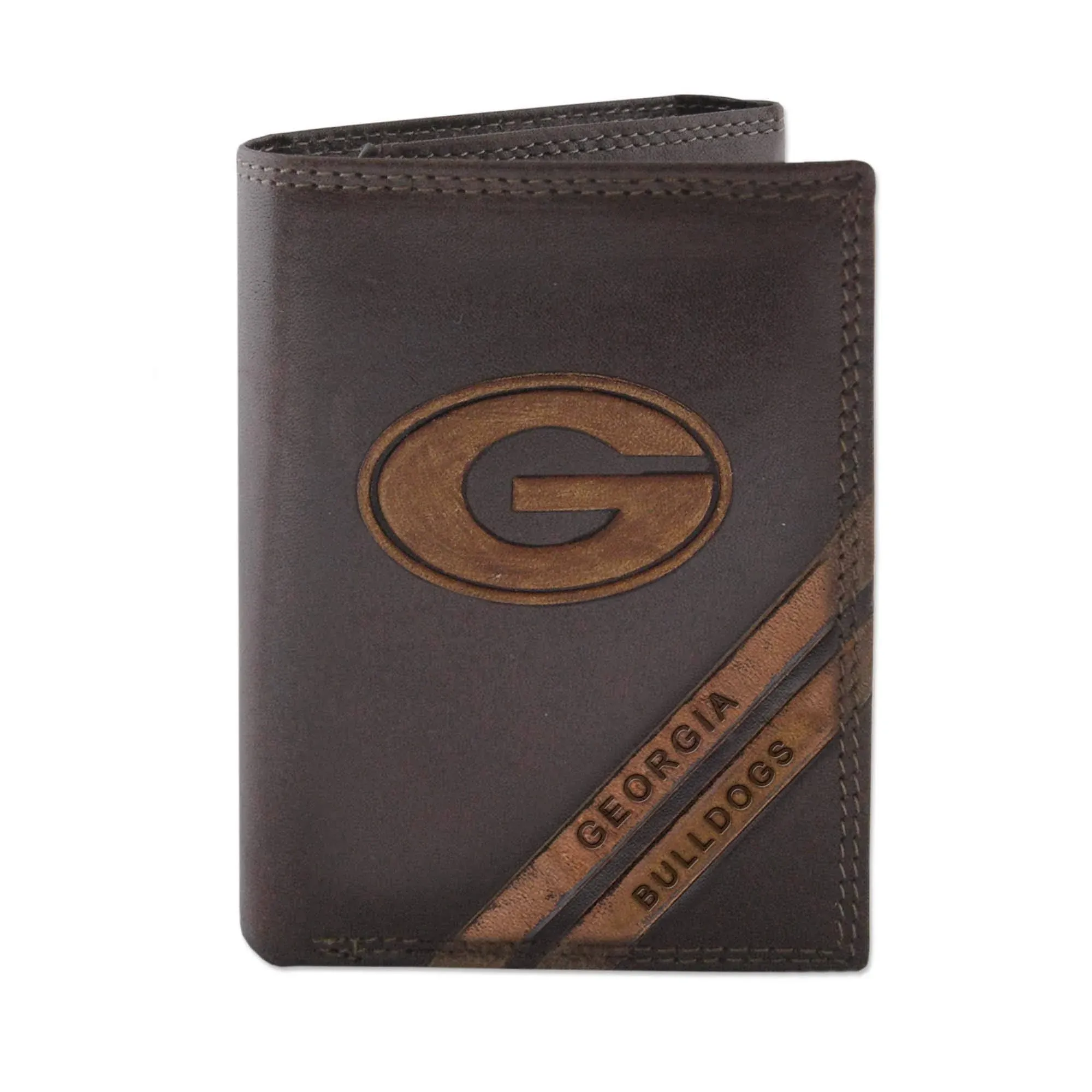 ZEP-PRO Georgia Bulldogs Genuine Leather Debossed Wallet Checkbook or Trifold  