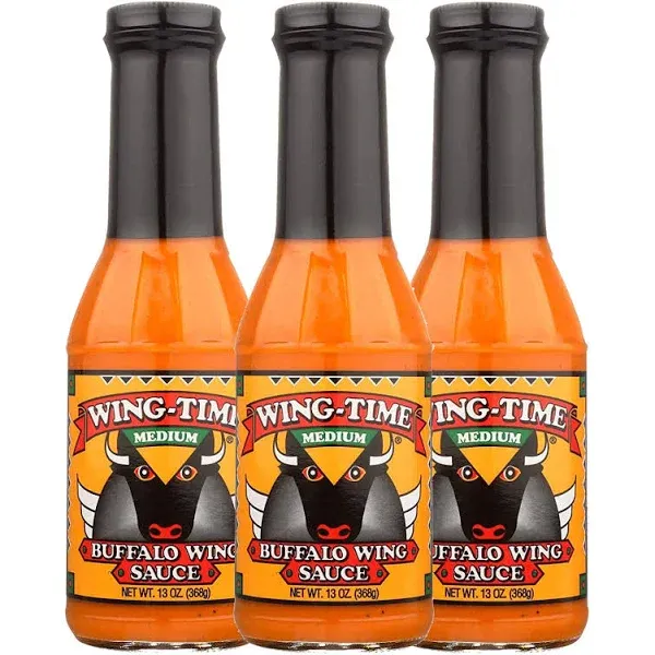 Wing Time Buffalo Wing Sauce Medium 13.0 OZ(Pack of 3)