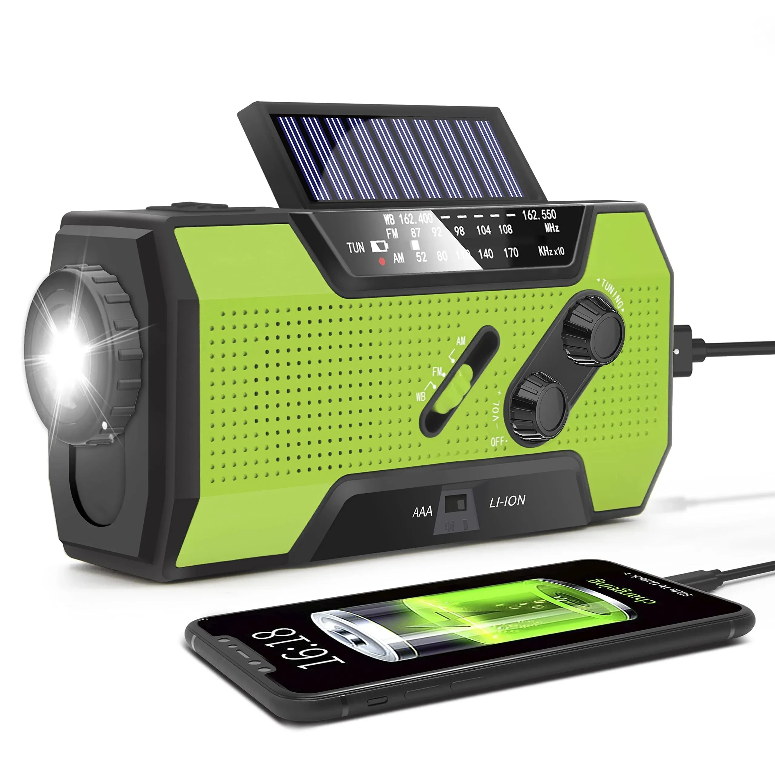 RunningSnail Solar Crank NOAA Weather Radio for Emergency with AM/FM, Flashlight