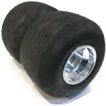 (Pack of 2) Tubeless Racing Slick Tire 11x6.00-5 with Aluminum Wheel for Go Kart