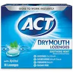 ACT Dry Mouth Lozenges Soothing Mint 18 Count