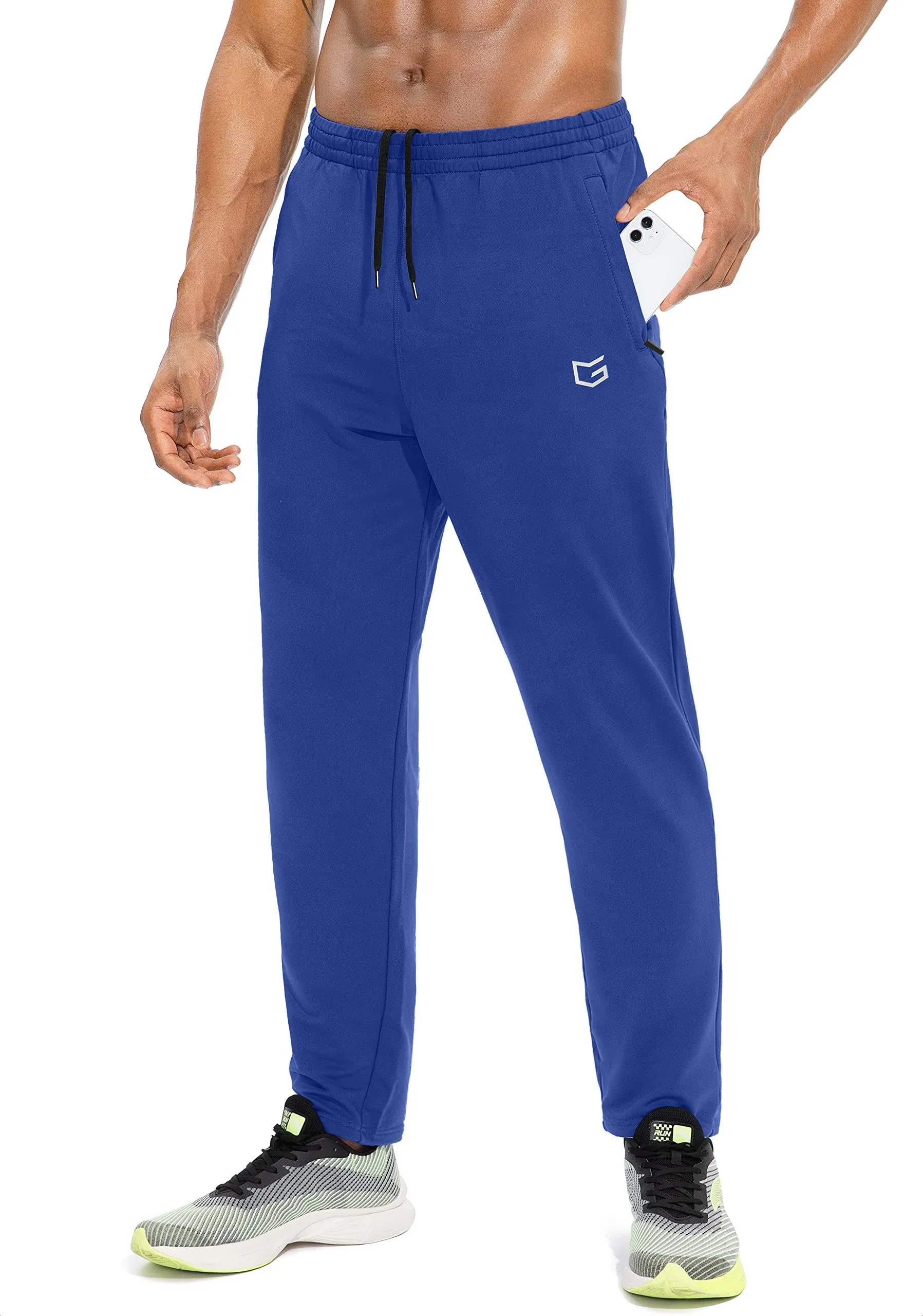 G Gradual Mens Sweatpants with Zipper Pockets Tapered Track Athletic Pants for ...