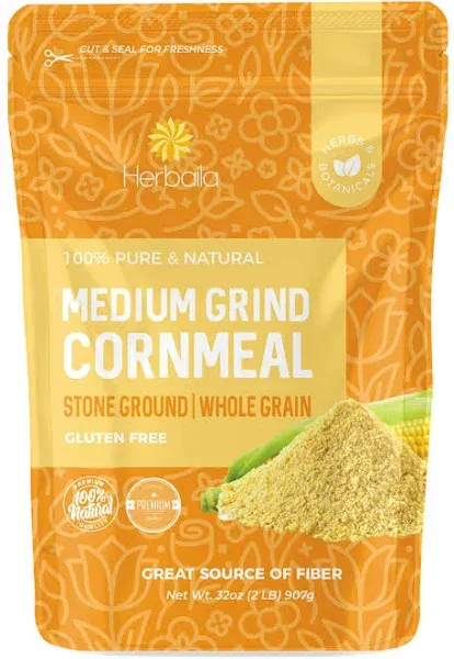 Cornmeal 2lb / 32oz, Corn Meal for Baking and Cooking, Stone Ground Cornmeal Medium Grind, Gluten Free Cornmeal, 100% Whole Ground Corn, Non-GMO.