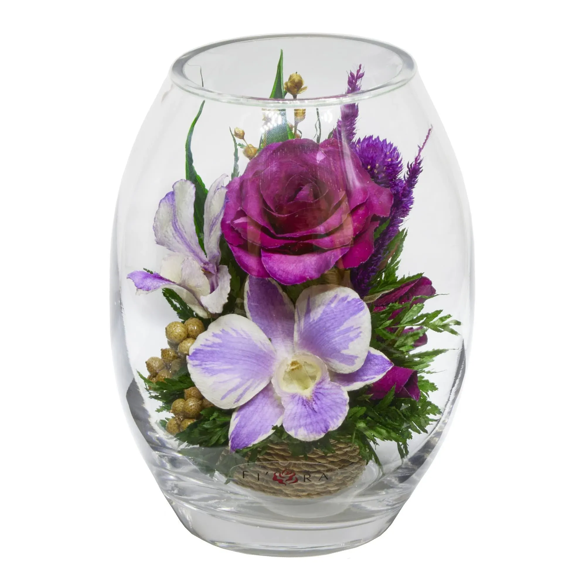 Fiora Flower Roses and Orchids in Vase