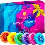 Aromatherapy Shower Steamers Set, Six Fizzies - Uplifting, Relaxing, Stress Relief Scents for Women and Men - Self Care Home Spa Experience - Christmas Day Stocking Stuffers and Relaxation Gifts