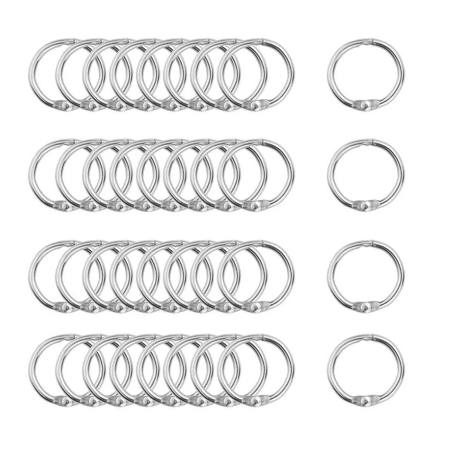 Binder Rings 0.6 Inch/15mm Mini Book Rings Loose Leaf Rings for Album Photo Paper Book - 100pcs