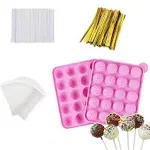 20 Cavity Silicone Cake Pop Mold Set - Lollipop Mold with 60Pcs Cake Pop Sticks