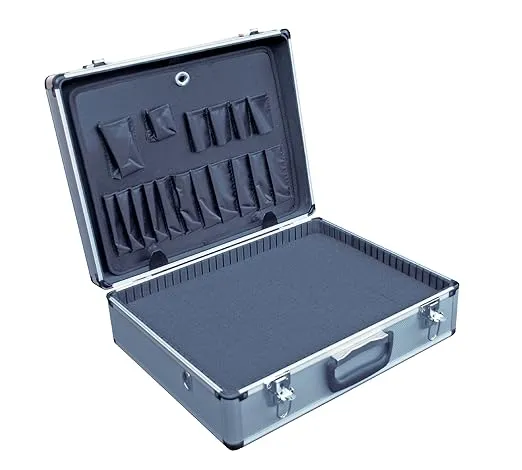 Vestil CASE-1814-FM Aluminum Tool Case - Foam Insert, 14" Length X 18" Width X 6" Height, 6 lbs.
